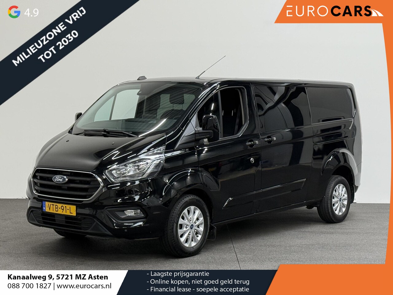 Ford Transit Custom - 300 2.0 TDCI L2H1 Limited Dubbele cabine Automaat Navi Airco 2 Schuifdeuren Trekhaak PDC C - AutoWereld.nl