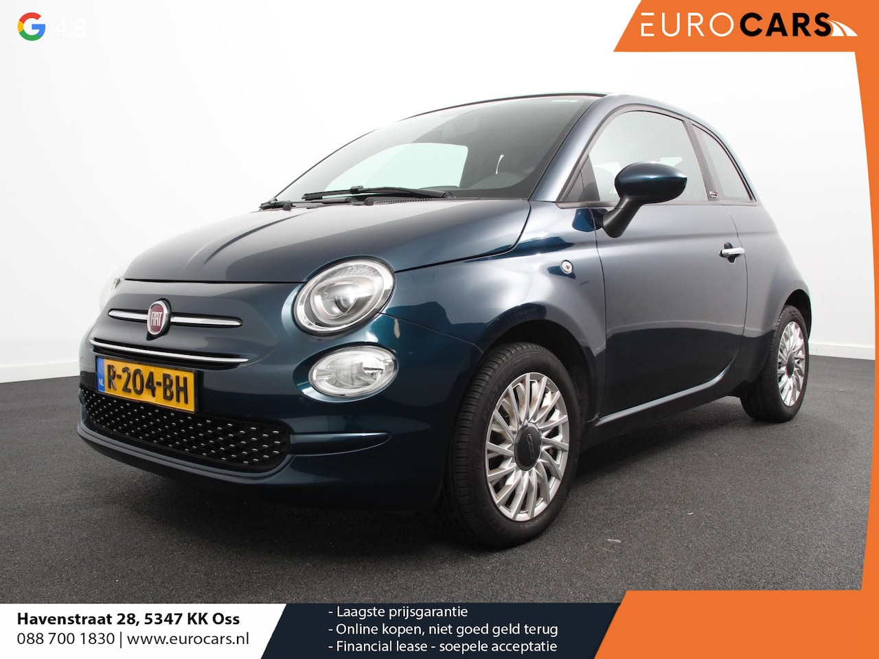 Fiat 500 C - 1.0 Hybrid Lounge Plus Navigatie Cruise Control Parkeer Sensoren Climate Control DAB Licht - AutoWereld.nl