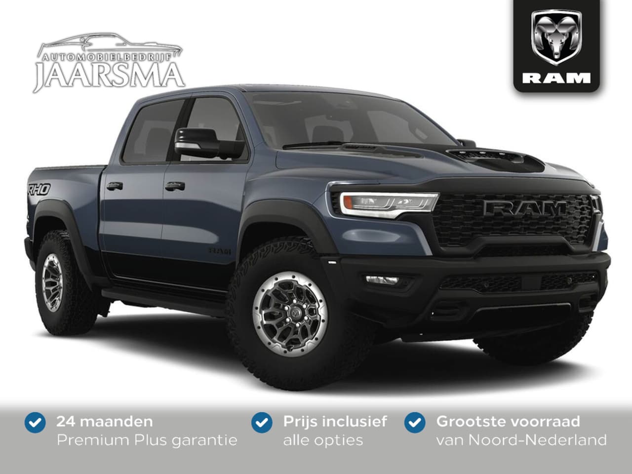 Dodge Ram 1500 - RHO 549pk Hurricane High Output CrewCab BPM-vrij! |Beadlock velgen |Red Accent package - AutoWereld.nl