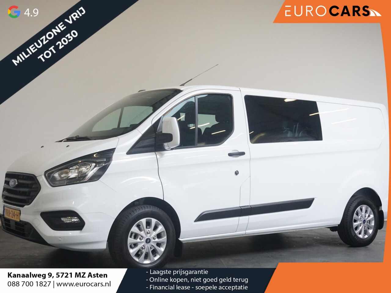 Ford Transit Custom - 300 2.0 TDCI L2H1 Trend Dubbele Cabine Airco| Bluetooth| Navi| Trekhaak| - AutoWereld.nl
