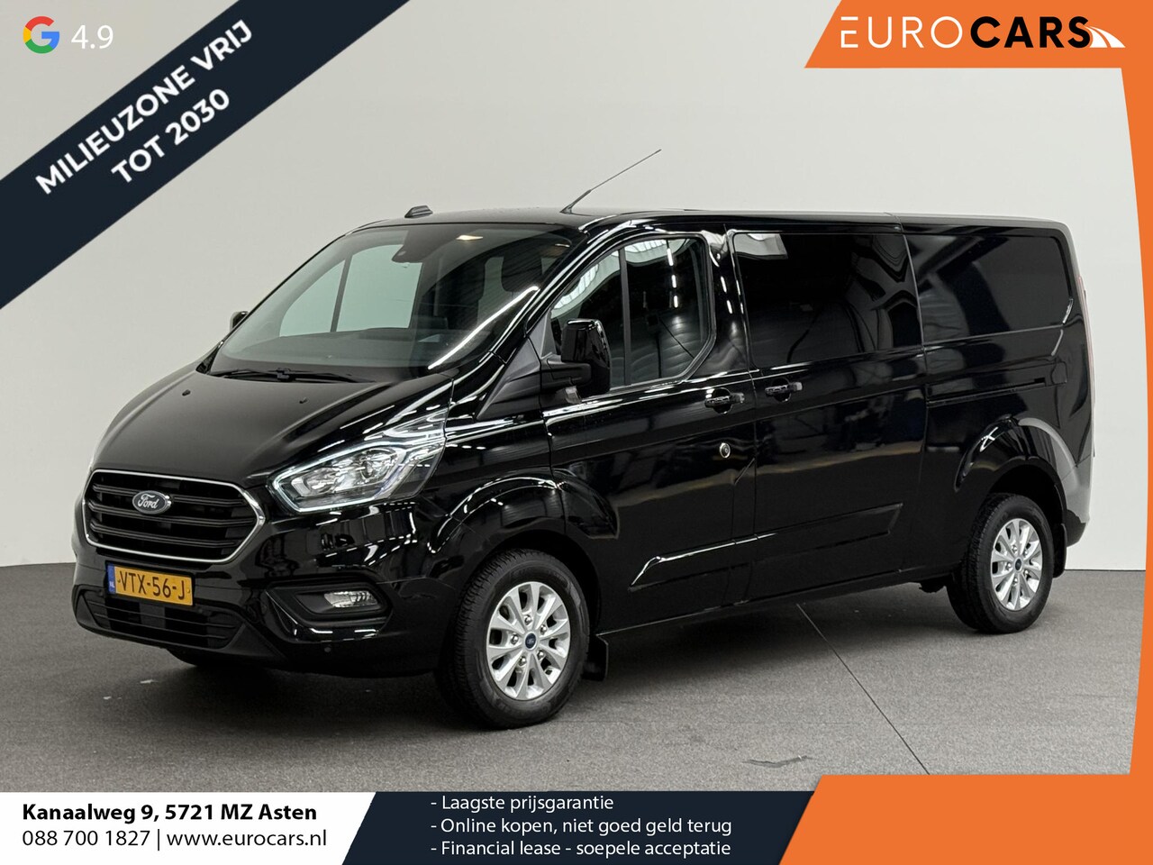 Ford Transit Custom - 300 2.0 TDCI L2H1 Limited Dubbele cabine Navi Airco 2 Schuifdeuren Trekhaak PDC Camera Car - AutoWereld.nl