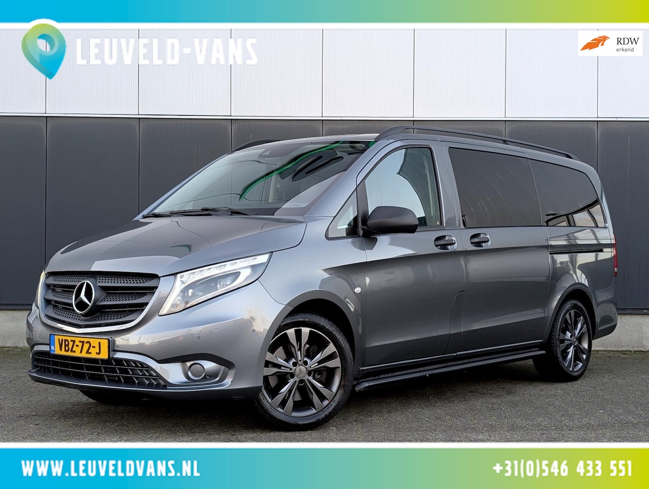 Mercedes-Benz Vito - 119 CDI AUT DC LANG LED 2X SCHUIFDEUR LEER STOELVERWARMING 2500KG TREKHAAK - AutoWereld.nl