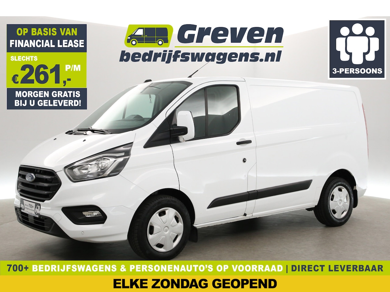 Ford Transit Custom - 2.0 EcoBlue L1H1 | Airco | Cruise | 3-Zits | Stoelverw. | Parkeersens. - AutoWereld.nl