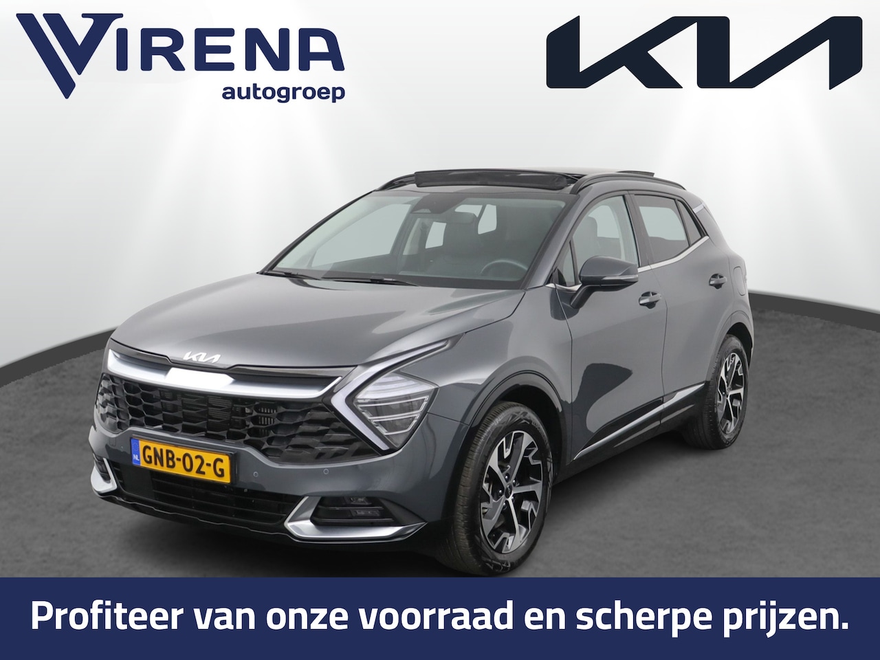 Kia Sportage - 1.6 T-GDi Hybrid DynamicPlusLine AUTOMAAT - Navigatie - Schuif-/kanteldak - Stoel-/stuurve - AutoWereld.nl