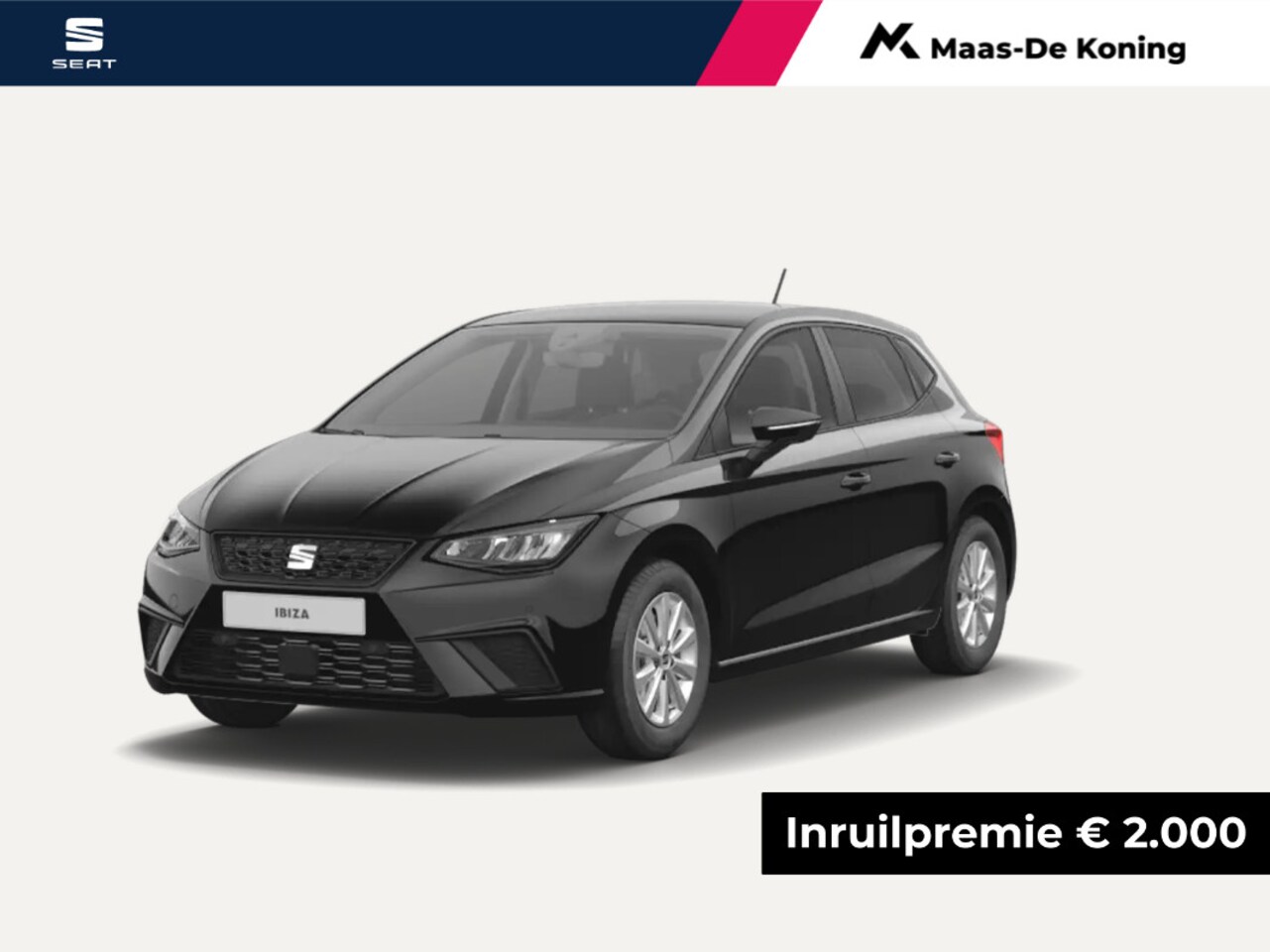 SEAT Ibiza - Style 1.0 EcoTSI 70 kW / 95 PK Hatchback 5 deurs 5 versn. handbak | midnight black | inrui - AutoWereld.nl
