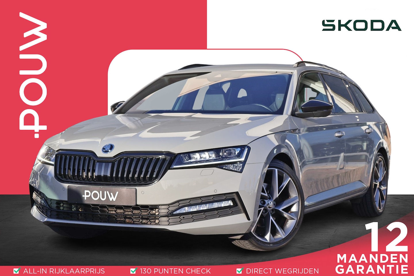 Skoda Superb Combi - 1.5 TSI 150pk DSG ACT Sportline Business | Navigatie | Trekhaak Afneembaar | Elektrische A - AutoWereld.nl