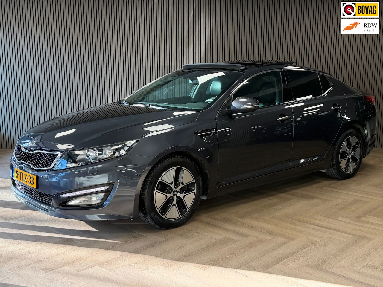 Kia Optima - 2.0 CVVT Hybrid Super Pack AUT PANORAMADAK NAVIGATIE CAMERA LEDER STOEL/STUURVERWARMING AI - AutoWereld.nl