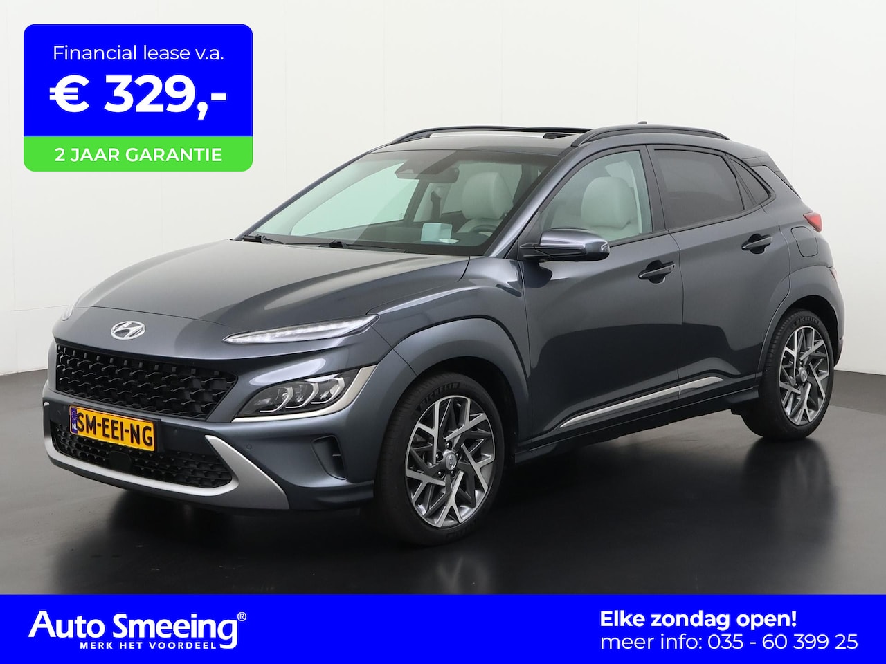 Hyundai Kona - 1.6 GDI HEV Premium Sky | Schuifdak | Leder | Head-up | Zondag Open! - AutoWereld.nl