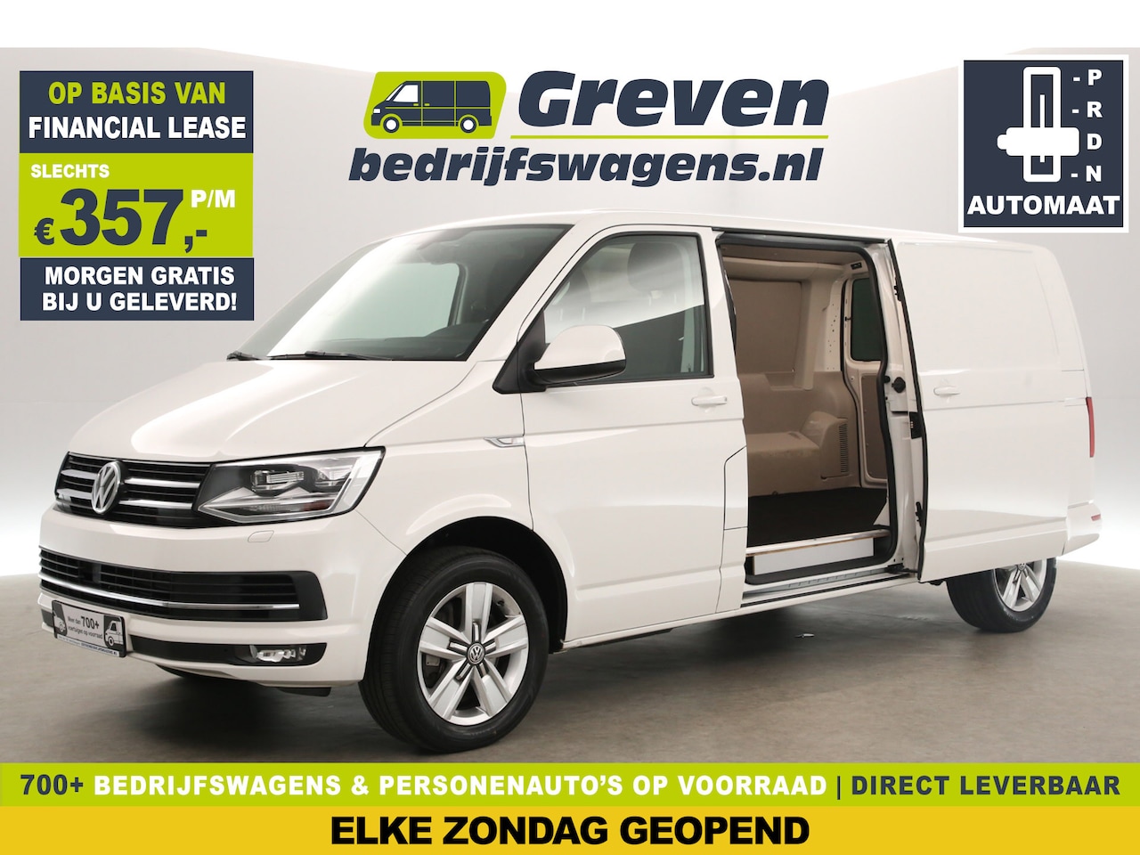 Volkswagen Transporter - 2.0 TDI L2H1 | 204PK | Aut. | Airco | Cruise | 3-Zits | Camera | Carplay | 2xSchuifdeur - AutoWereld.nl