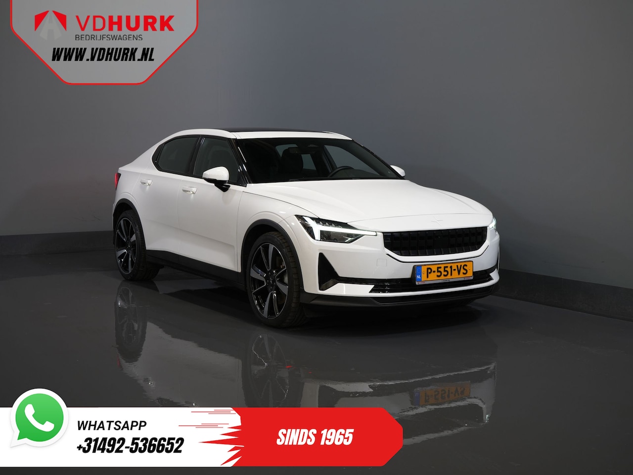 Polestar 2 - Long Range 78 kWh 551 WLTP 95% SOH LED/ Adapt.Cruise/ Pano/ Stuurverw./ Stoelverw./ Memory - AutoWereld.nl