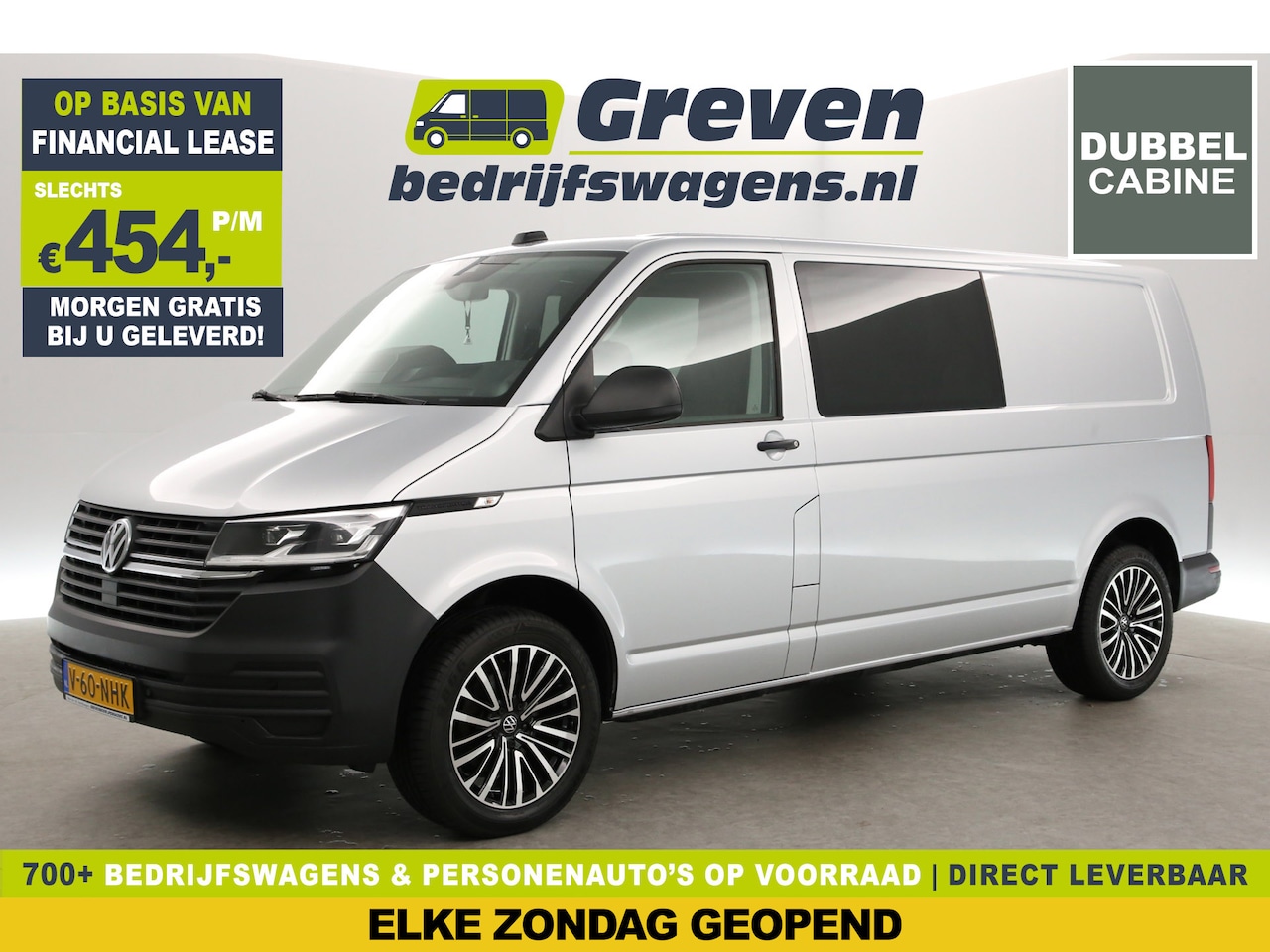 Volkswagen Transporter - 2.0 TDI T6.1 150PK L2H1 | DC | Automaat | Airco | Adaptive Cruise | Carplay | Trekh. | Sto - AutoWereld.nl