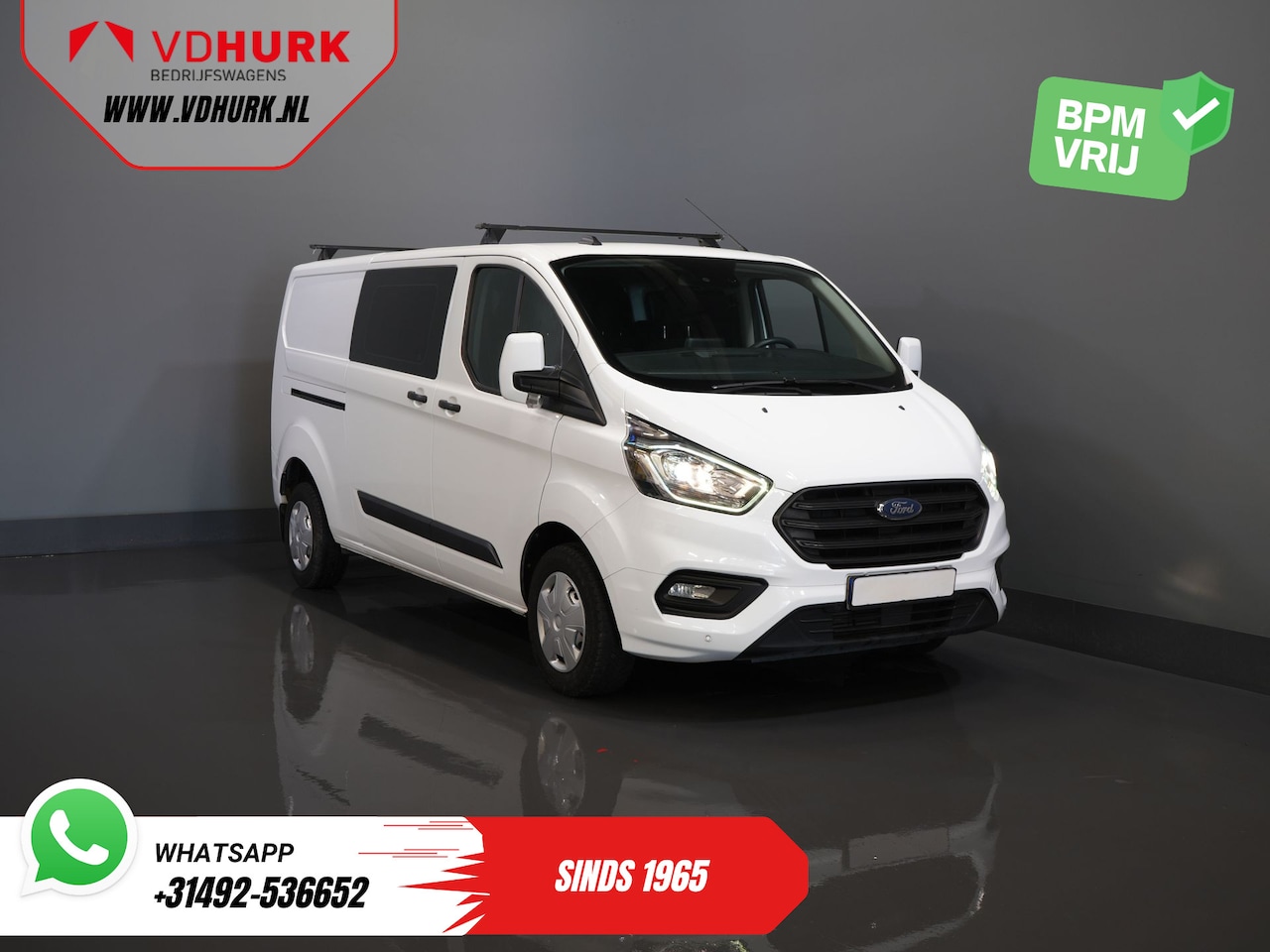 Ford Transit Custom - 2.0 TDCI L2 Trend DC Dubbel Cabine BPM VRIJ! Stoelverw./ Carplay/ 2.7t Trekverm./ Navi/ PD - AutoWereld.nl