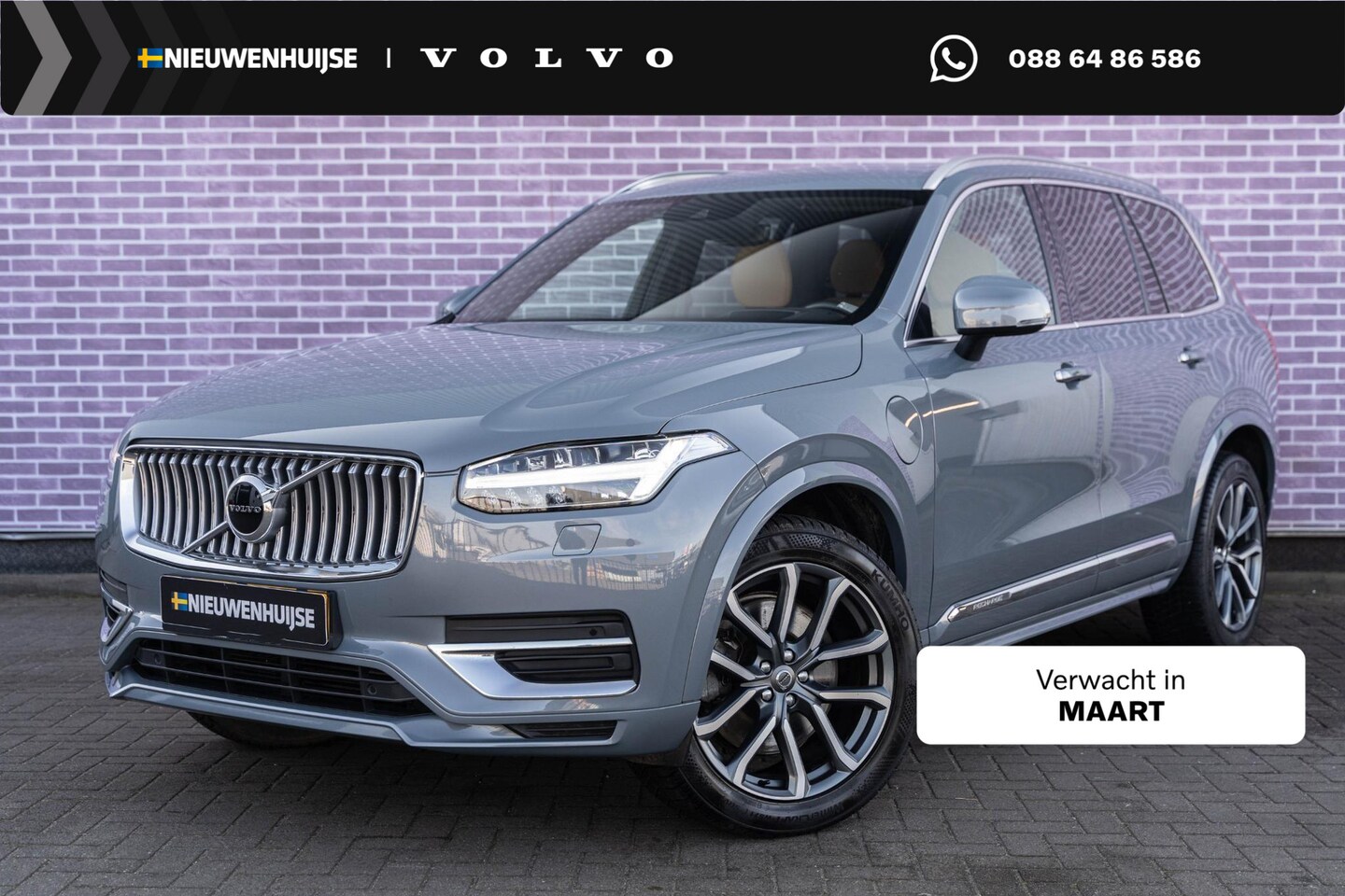 Volvo XC90 - T8 Recharge AWD Plus Bright Long Range | Luchtvering | Trekhaak | Head-up Display | Stuur- - AutoWereld.nl