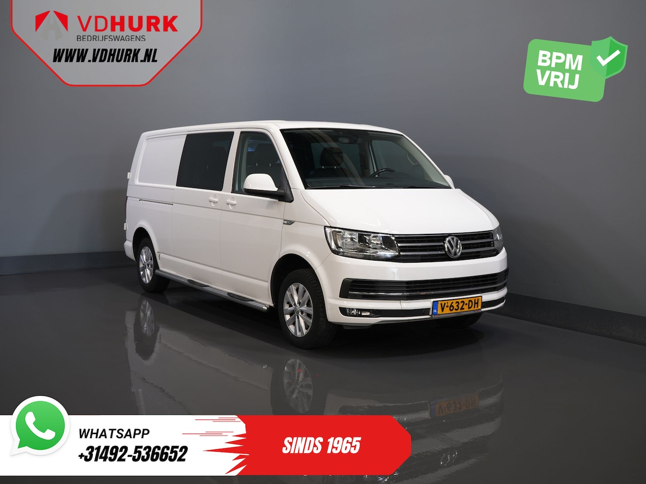 Volkswagen Transporter - T6 2.0 TDI 150 pk DSG Aut. L2 Highline E6 DC Dubbel Cabine BPM VRIJ! Carplay/ Alarm/ Leder - AutoWereld.nl
