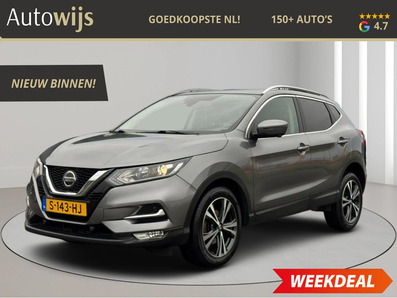 Nissan Qashqai - 1.3 DIG-T TEKNA|AUT|360CAM|Xenon|PANO|LM-VELG|KEYLESS - AutoWereld.nl