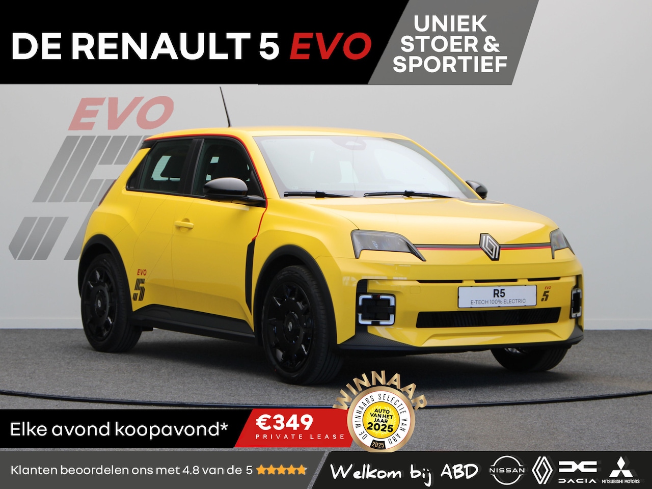 Renault 5 - EVO Urban Range 120pk 40 kWh | Exclusief bij ABD | Vol opties | Sportief design | Carbon | - AutoWereld.nl