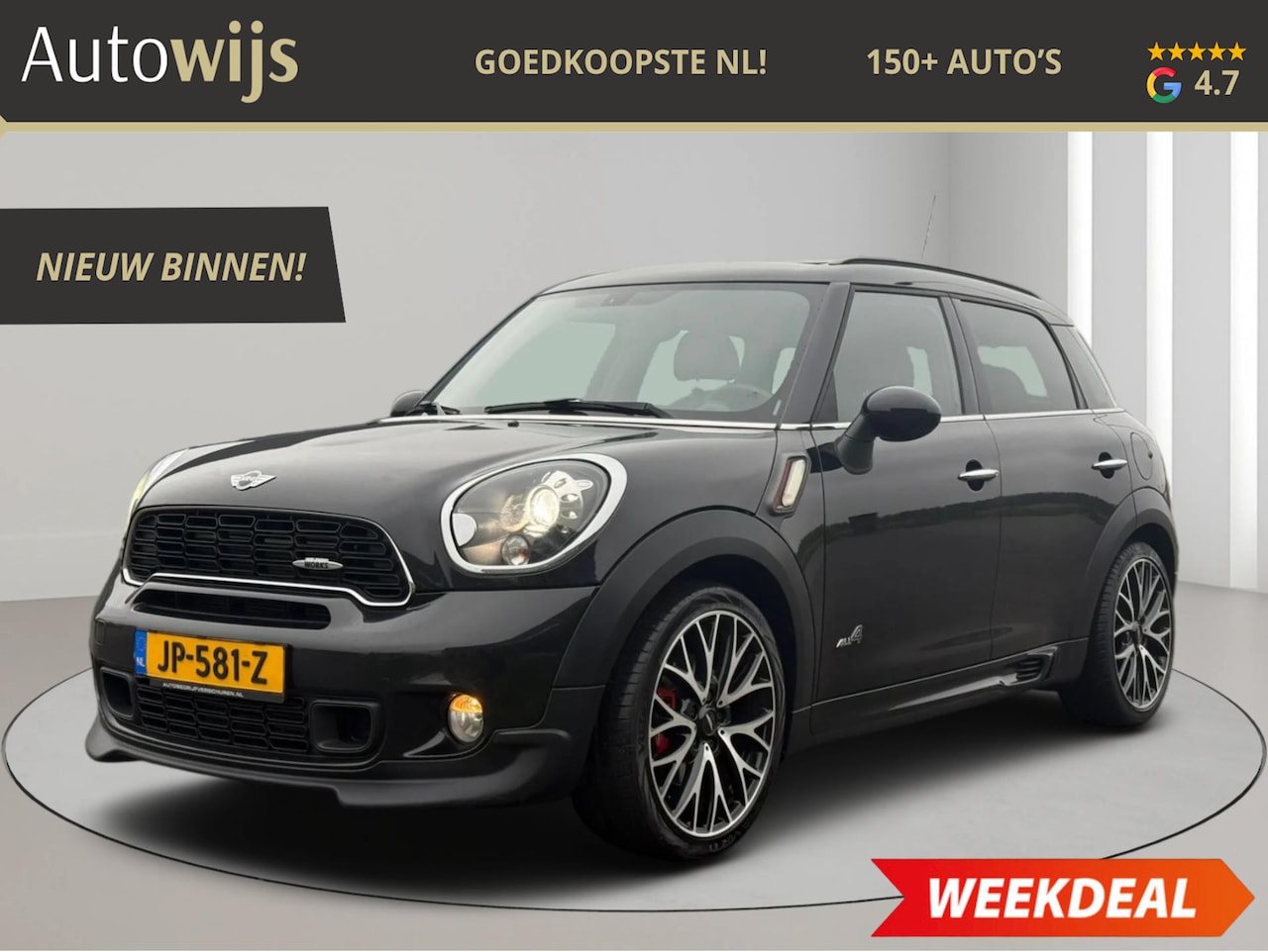 MINI Countryman - Mini 1.6 John Cooper Works ALL4|PANO|AUT|LEDER|JCW|NAVI|XENON - AutoWereld.nl