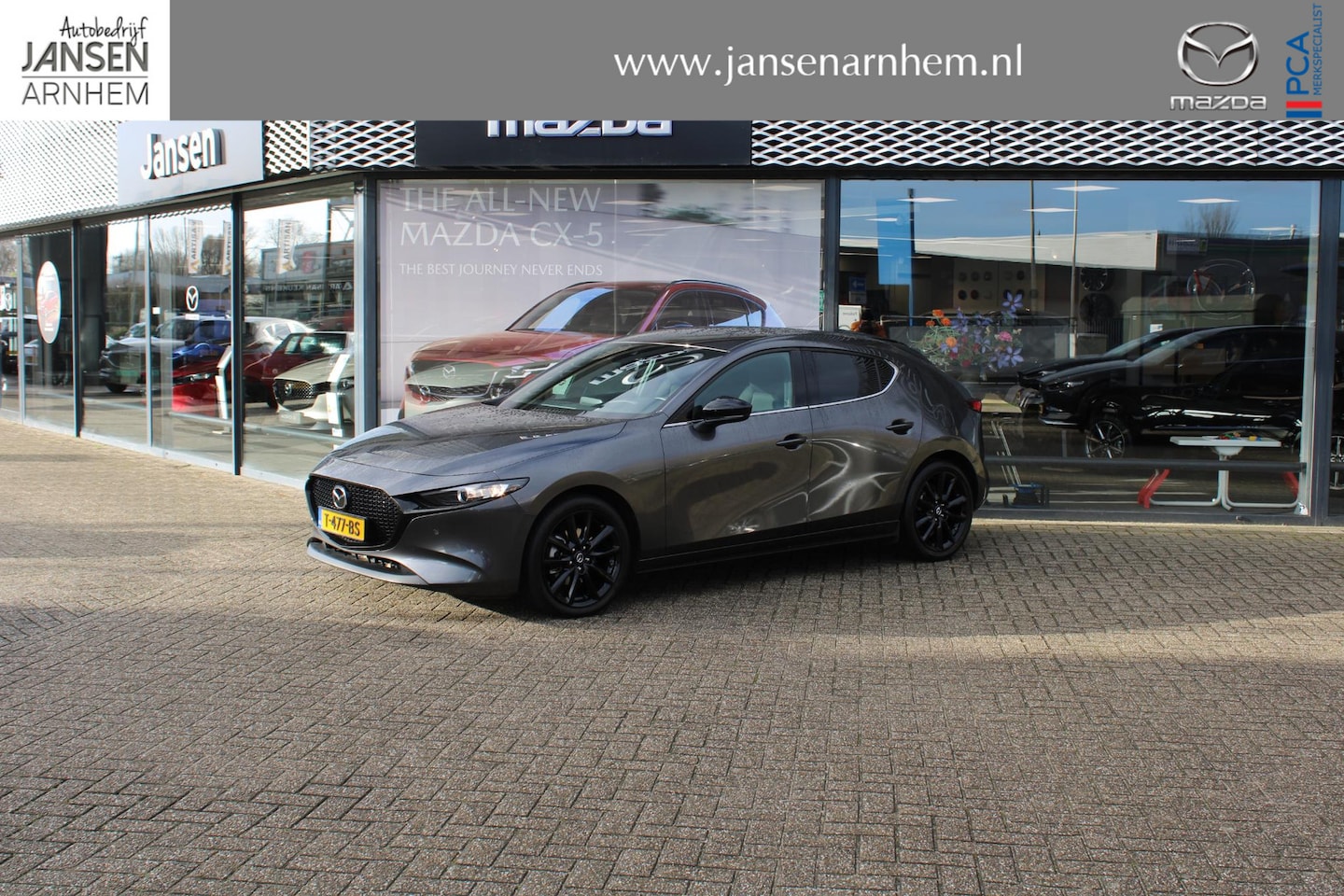 Mazda 3 - 2.0 e-SkyActiv-G M Hybrid 150 Homura , Adap. Cruise, LMV 18 Inch, PDC, Camera, Navi, Apple - AutoWereld.nl