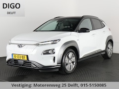 Hyundai Kona Electric - PREMIUM EV 64 KWH 1e EIG ACCU 92% GARANTIE 10-2030 BEREIK 466 KM LEDER. STUUR/STOEL VERWAR
