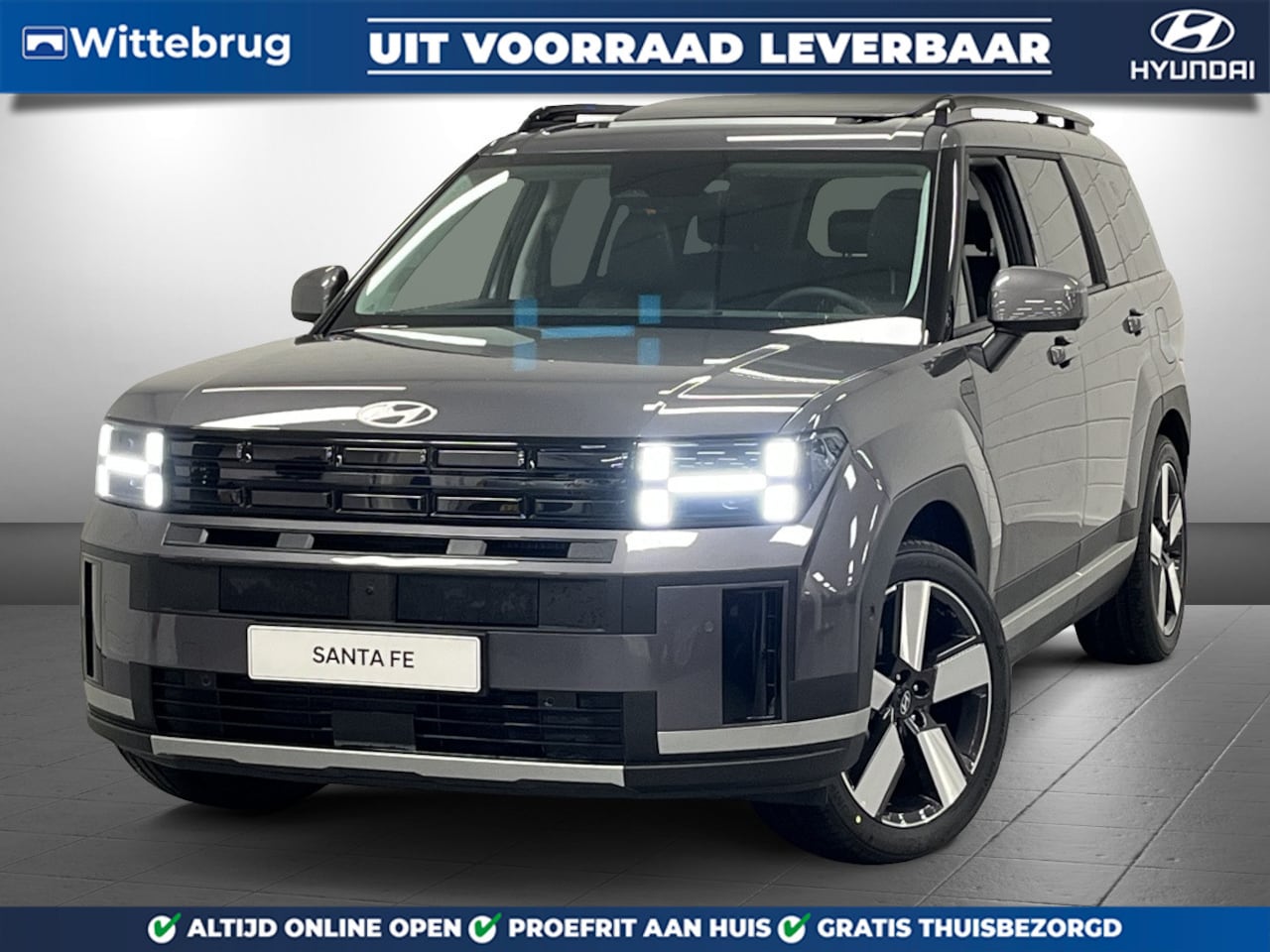Hyundai Santa Fe - 1.6 T-GDI HEV Premium Sky 7p. Nieuw model! Full Hybride met Panorama Schuifdak, Navigatie, - AutoWereld.nl