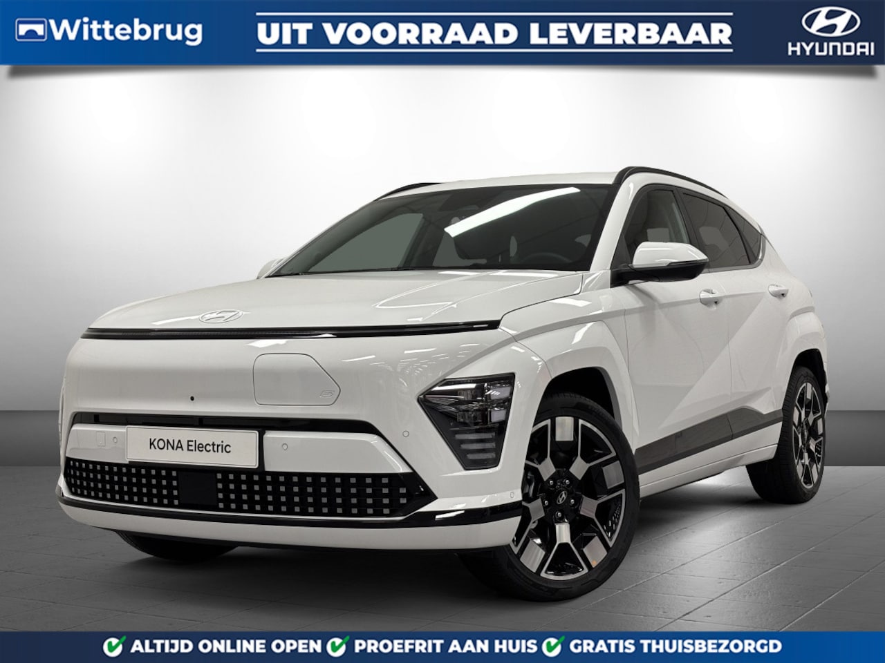 Hyundai Kona Electric - Premium 65.4 kWh Volledig Elektrische Automaat met Navigatie, Lederen bekleding en Stoelve - AutoWereld.nl