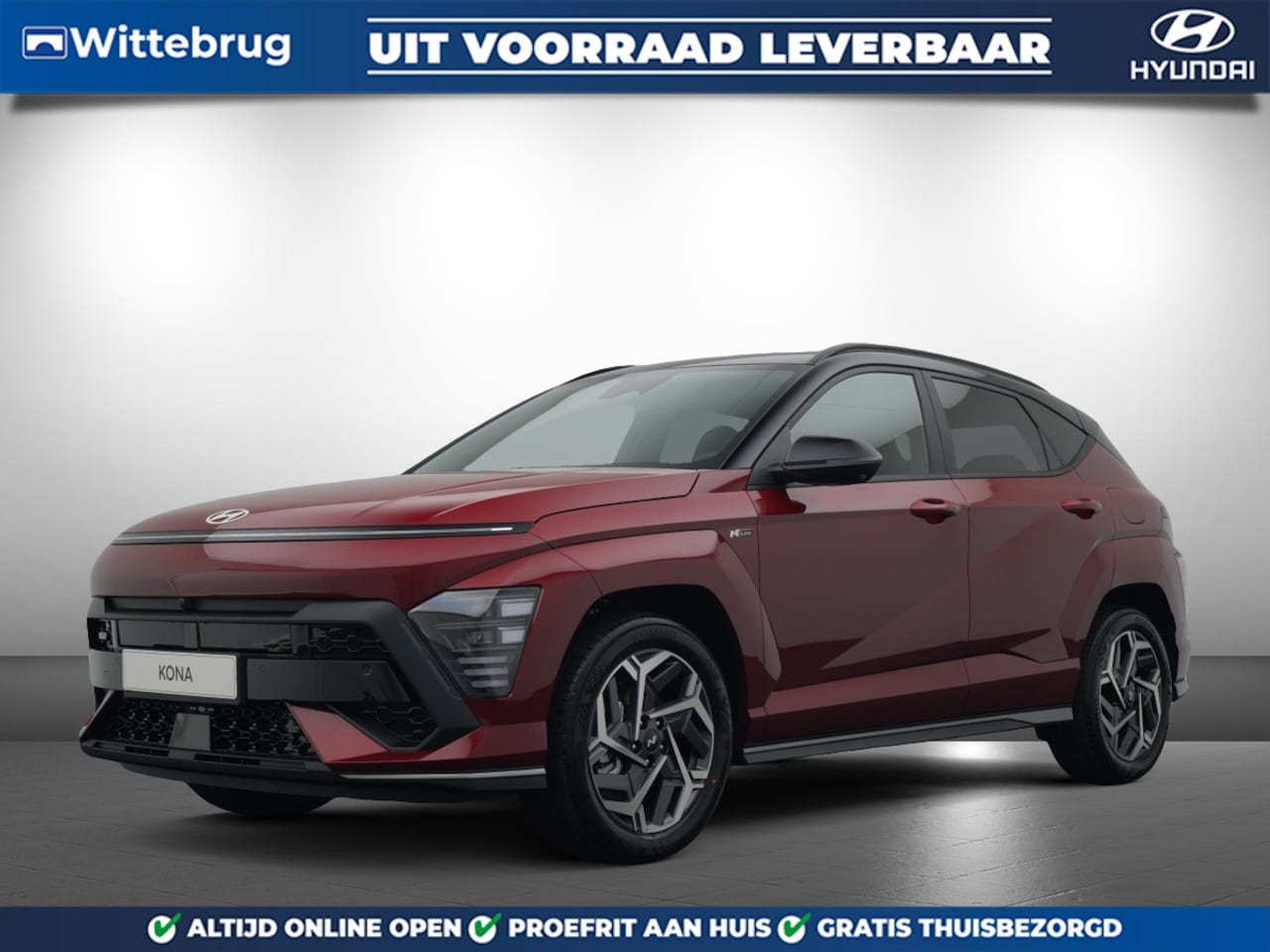 Hyundai Kona - 1.6 GDI HEV N Line Full Hybride Automaat met Navigatie, Adaptive Cruise Control en Sport u - AutoWereld.nl