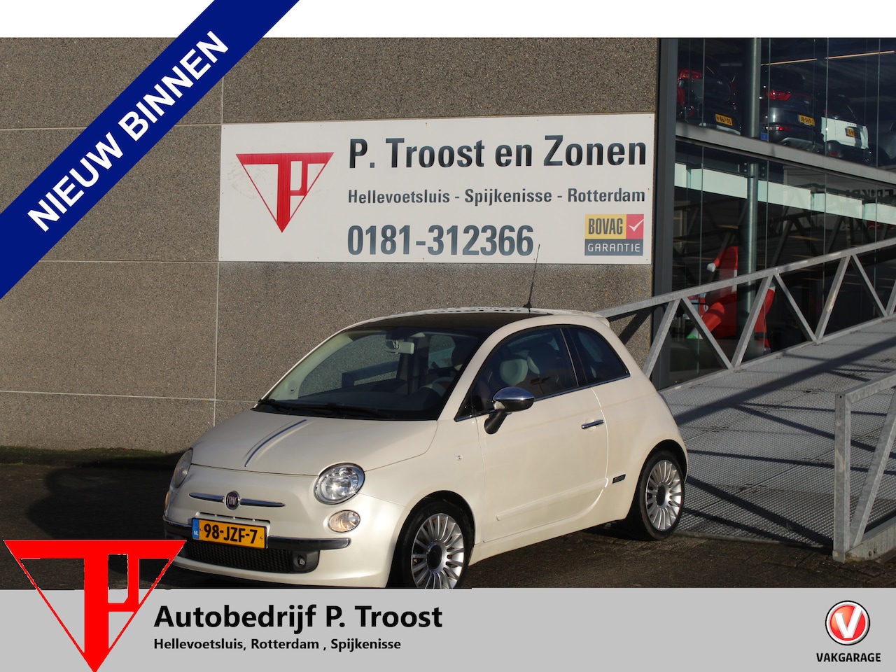 Fiat 500 - 1.2 Lounge Automaat/Panoramadak/Lederen bekleding/Airco/Licht metalen velgen - AutoWereld.nl