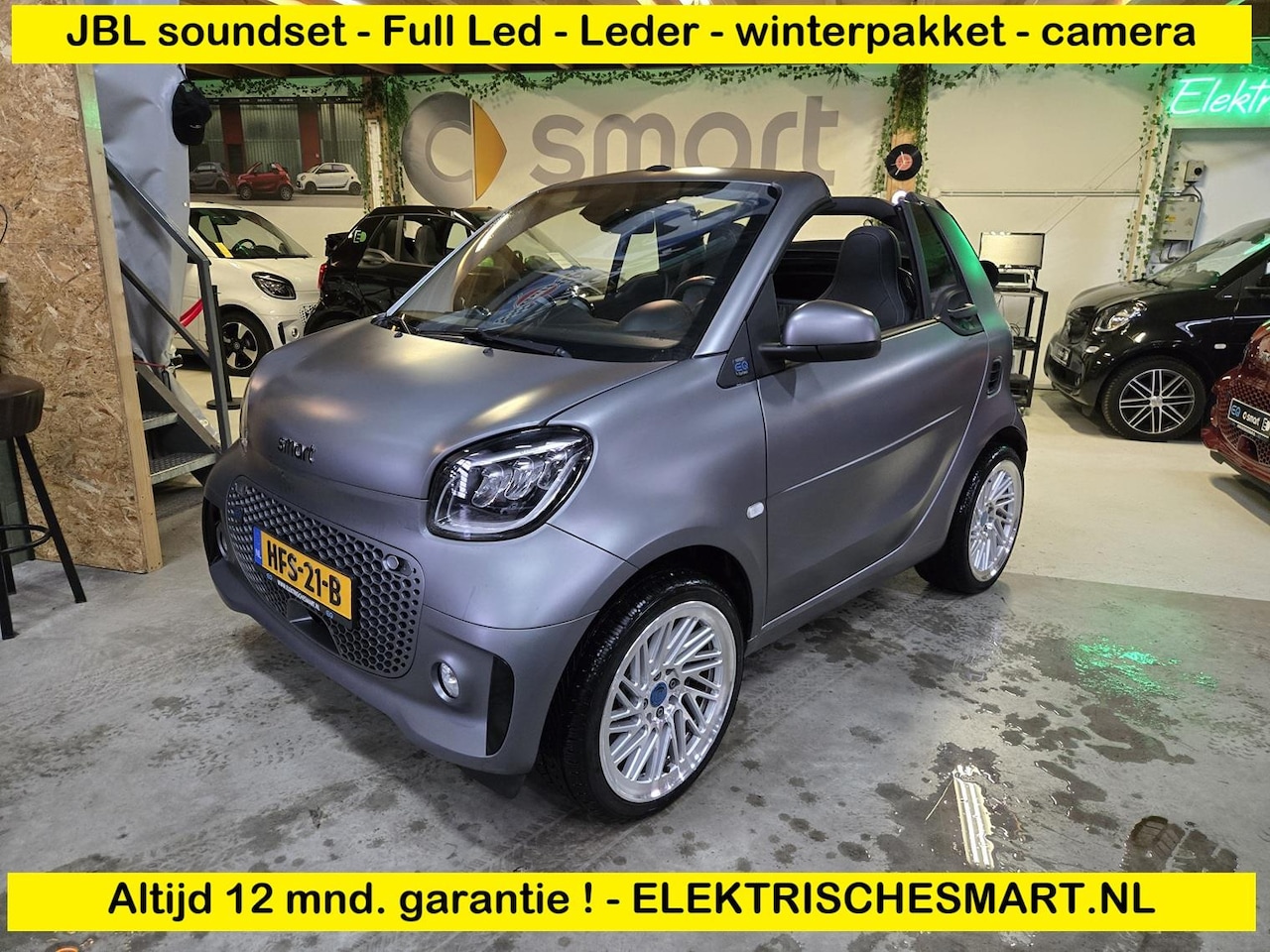 Smart Fortwo cabrio - EQ Comfort PLUS Leder - JBL Soundsysteem - winterpakket - Titanium Mat Grijs - 3 fase 22 k - AutoWereld.nl