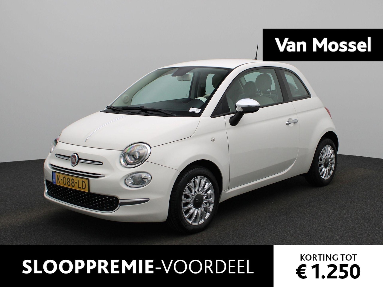 Fiat 500 - 1.0 Hybrid Lounge | Airco | Parkeersensoren | Bluetooth Telefonie | Lichtmetalen Velgen | - AutoWereld.nl