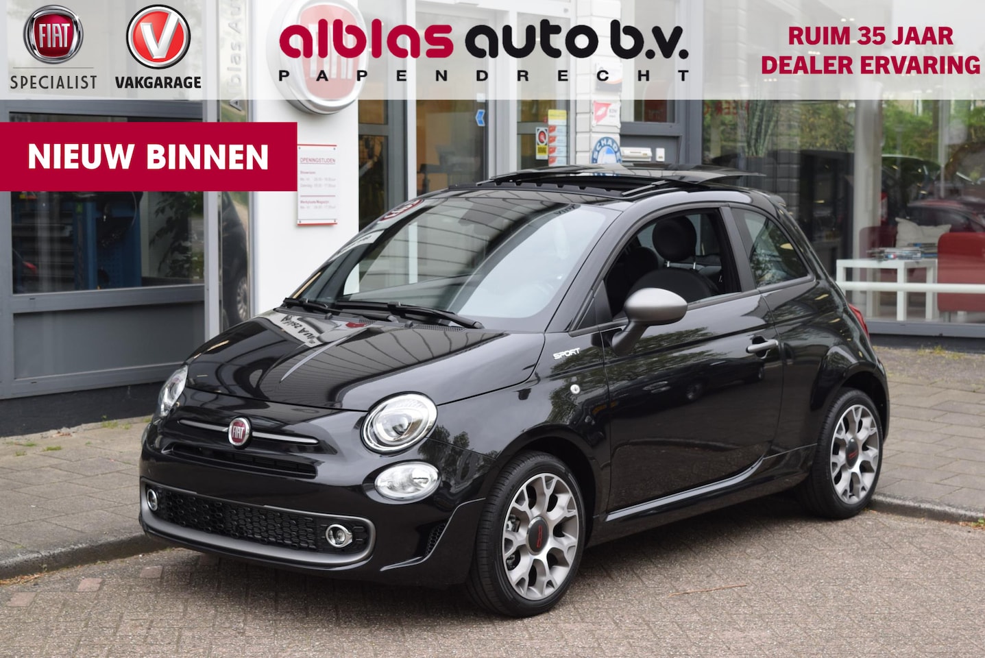 Fiat 500 - 1.0 Hybrid Sport Schuif/Kantel | Clima | 16" | PDC - AutoWereld.nl