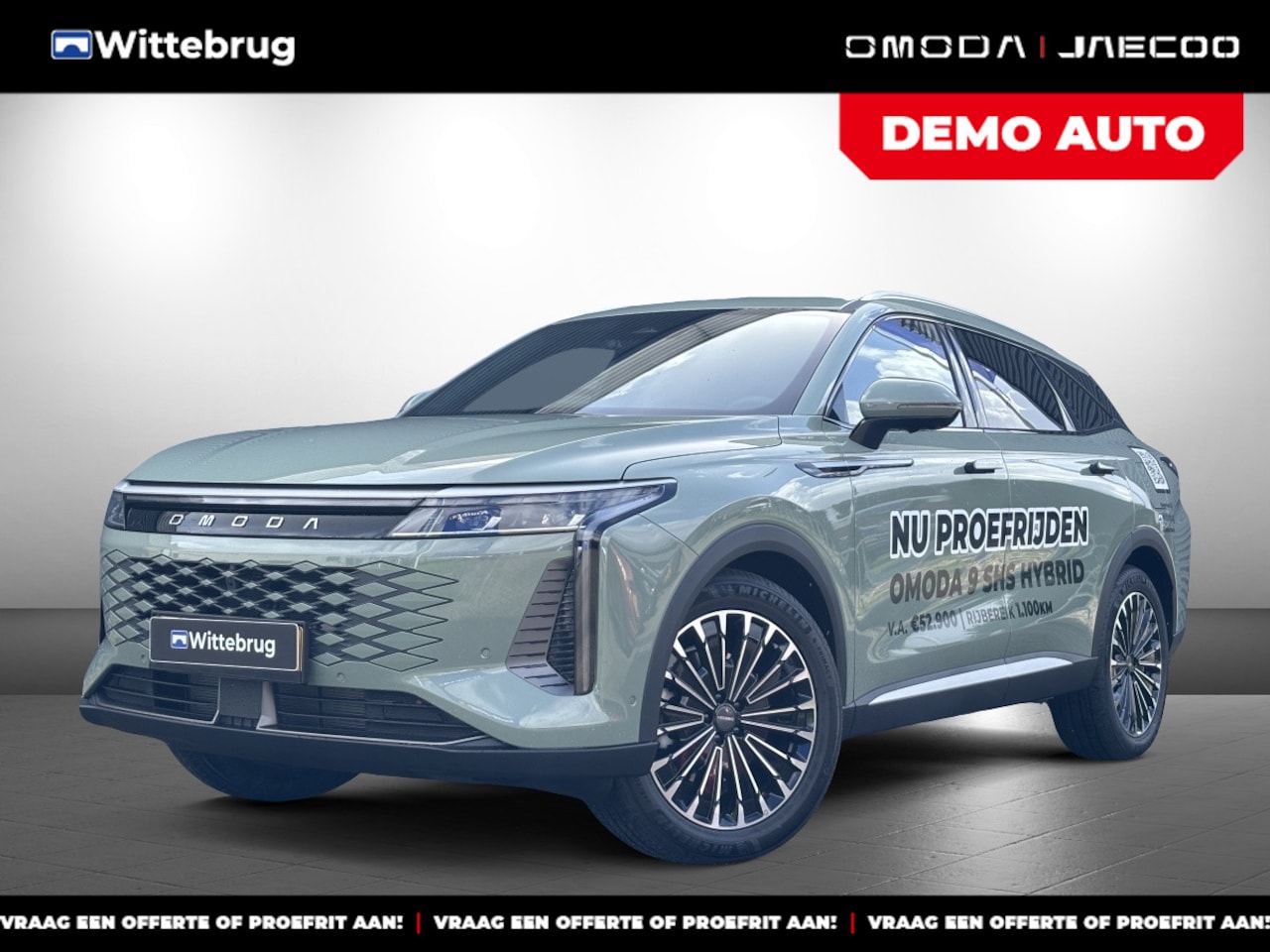 Omoda 9 - Premium Plug-In Hybride Automaat met 1100 km Range, Lederen bekleding, Elektrsiche stoelve - AutoWereld.nl