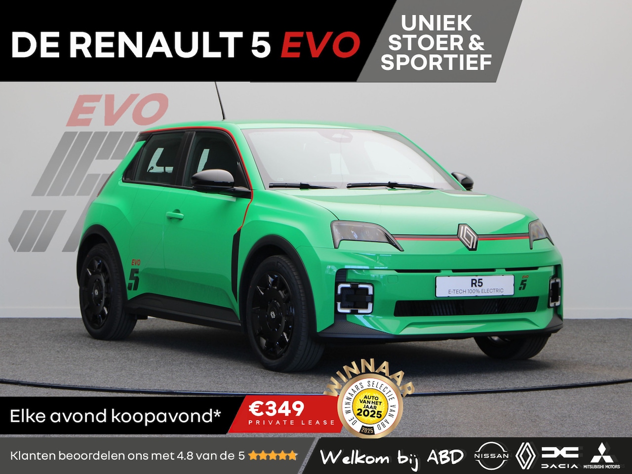 Renault 5 - EVO Urban Range 120pk 40 kWh | Exclusief bij ABD | Vol opties | Sportief design | Carbon | - AutoWereld.nl