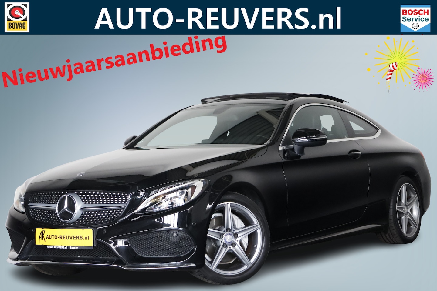 Mercedes-Benz C-klasse Coupé - 180 AMG Line / Opendak / Leder / Navi / LED - AutoWereld.nl