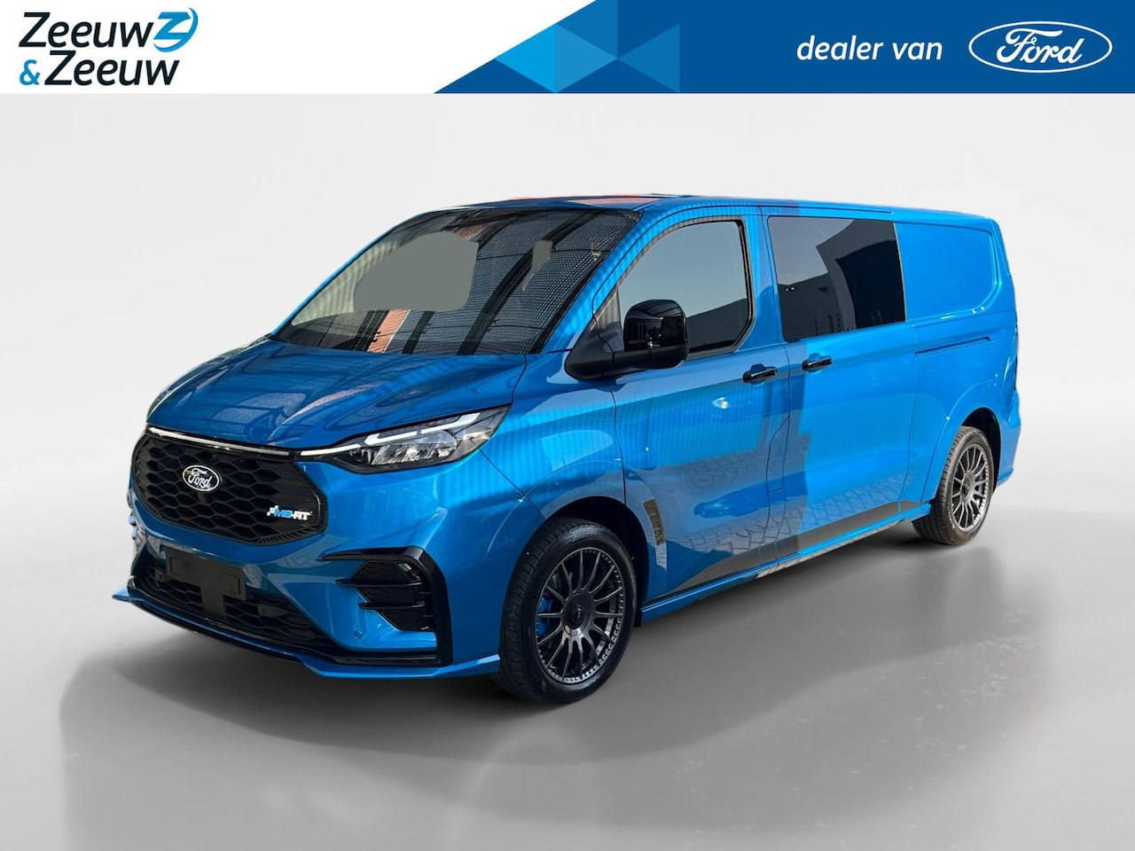 Ford Transit Custom - E-Transit 320 L2H1 MS-RT 65 kWh Dubbele Cabine MS-RT Sports Pack | 19" LM velgen | Achters - AutoWereld.nl