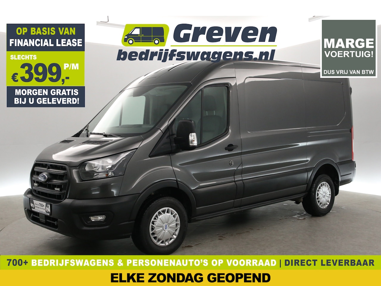 Ford Transit - 350 2.0 TDCI L2H2 | MARGE | Airco | 3-Zits | Trekhaak | Parkeersens. - AutoWereld.nl