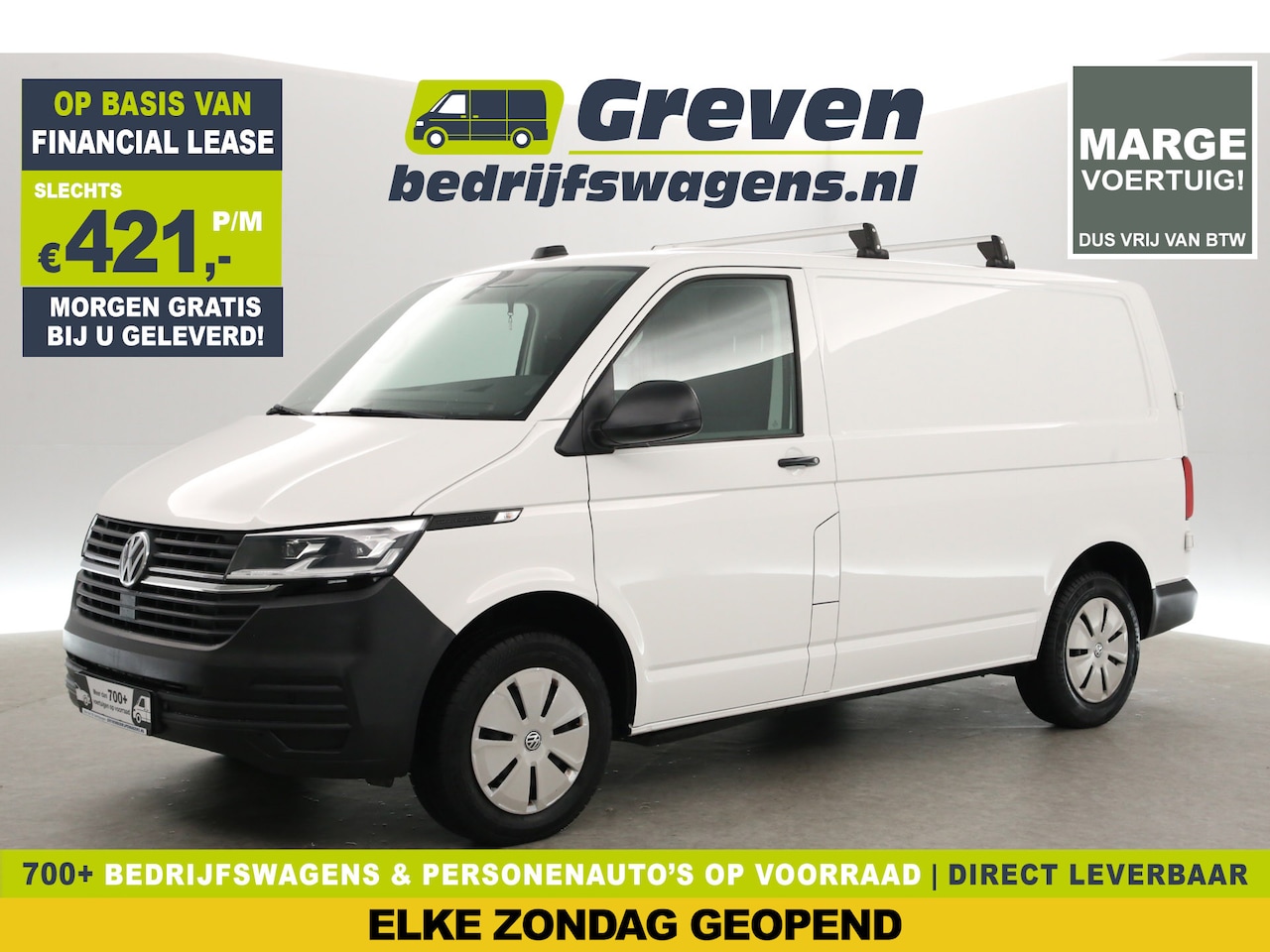 Volkswagen Transporter - 2.0 TDI 150PK L1H1 | MARGE | DSG Aut. | Airco | Adap.Cruise | Camera | Carplay | Trekh. | - AutoWereld.nl