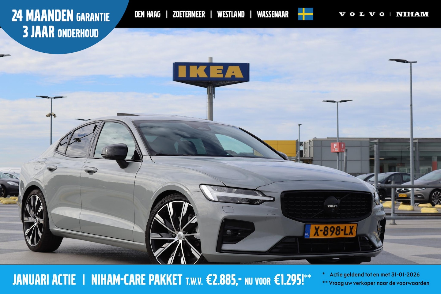 Volvo S60 - B4 (M-HYBRID) PLUS DARK -PANO.DAK|HARMAN/KARDON|HEAD-UP DISP.|MEMORY-SEATS|360°CAM|20"|BLA - AutoWereld.nl