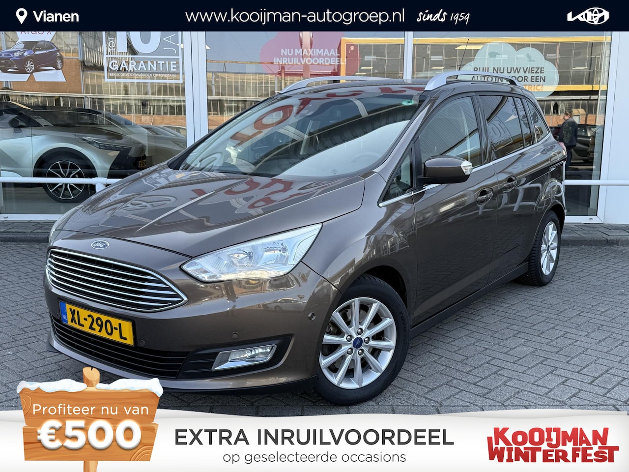Ford Grand C-Max - 1.0 Titanium 7p. Zeer zuinige auto, met veel opties en 7 zitplaatsen! ideale gezinsauto - AutoWereld.nl