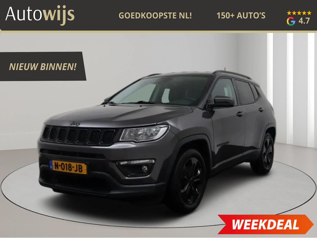 Jeep Compass - 1.4 MultiAir Longitude|Leder|Camera|NAVI|CRUISE|CLIMA - AutoWereld.nl