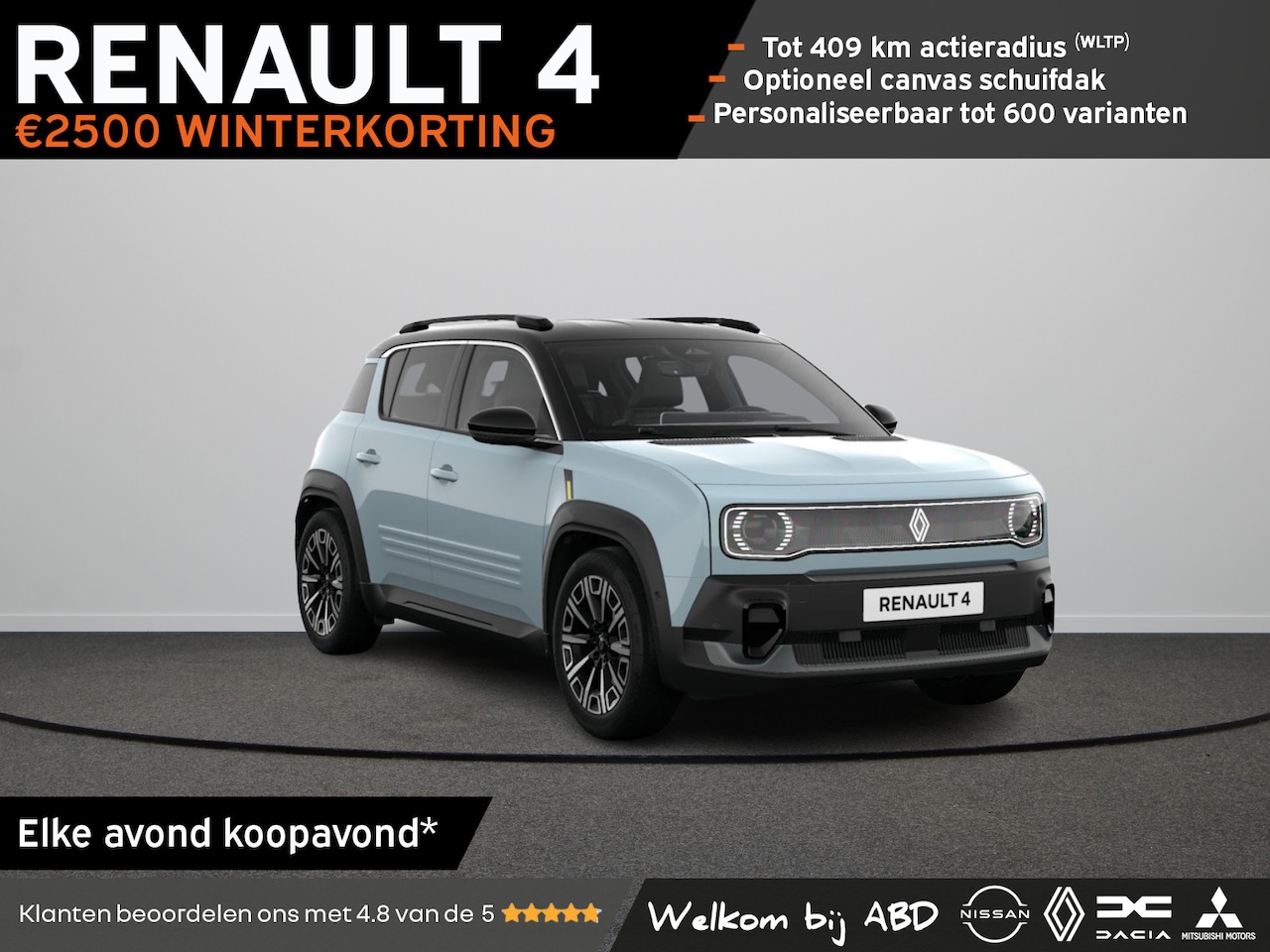 Renault 4 - Iconic Comfort range | Achteruitrijcamera | Elektrisch verwarmbare voorstoelen | Elektroni - AutoWereld.nl