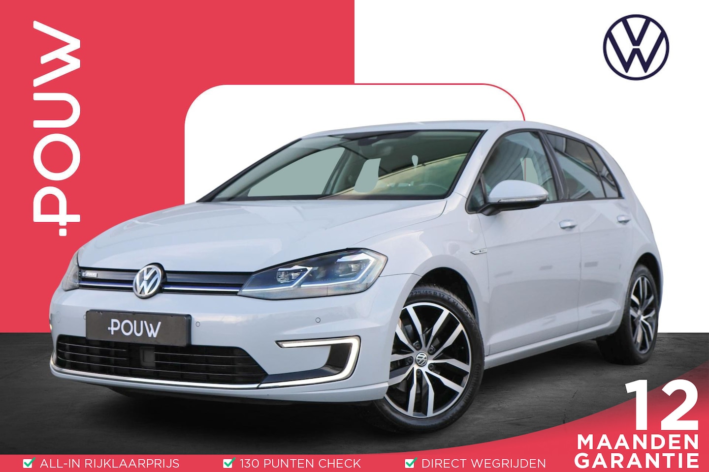 Volkswagen e-Golf - 136pk | SoH 92% | Navigatie | Achteruitrijcamera | Leer | Dodehoeksensoren | Active Info D - AutoWereld.nl
