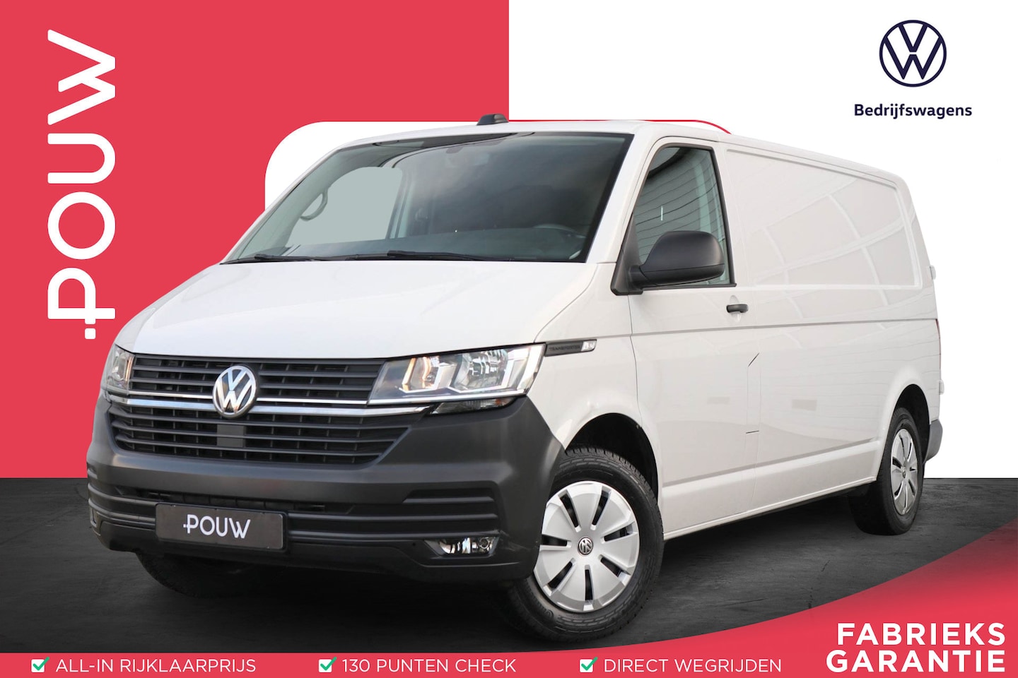 Volkswagen Transporter - 2.0 TDI 110pk L2H1 28 Comfortline | App Connect Navigatie | Trekhaak | Cruise Control | Pa - AutoWereld.nl
