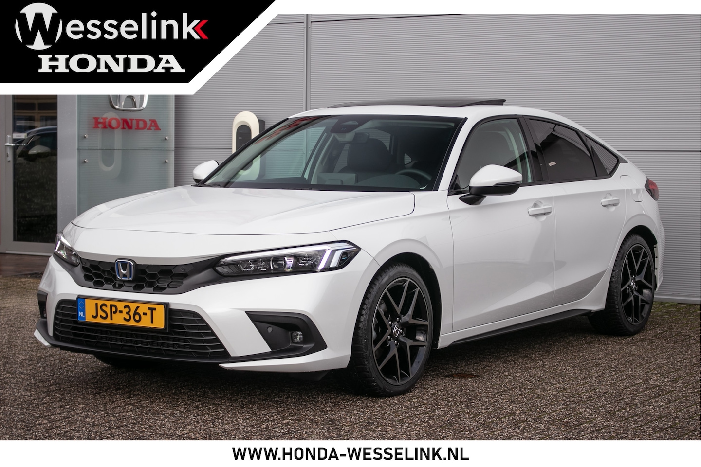 Honda Civic - 2.0 e:HEV Advance | Schuif/-kanteldak | Navi | Leder | Ad. cruise | Stoel+stuurverw. - AutoWereld.nl