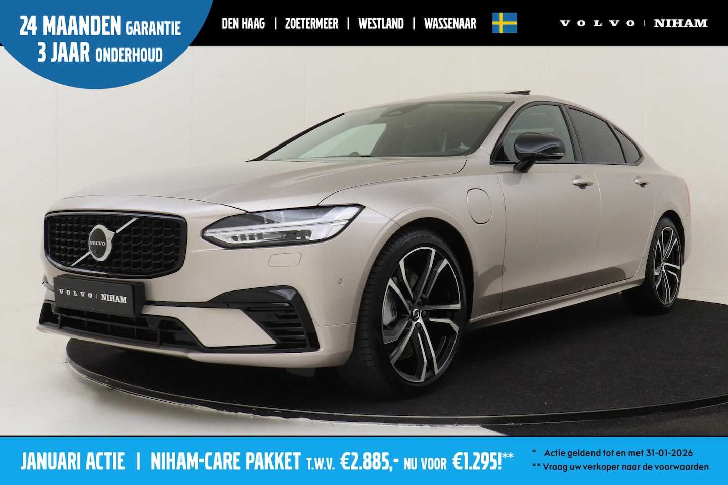 Volvo S90 - T8 RECHARGE AWD ULTIMATE DARK *FULL OPTIONS!* -PANO.DAK|BOWERS&WILKINS|LUCHTVERING|20"|HEA - AutoWereld.nl