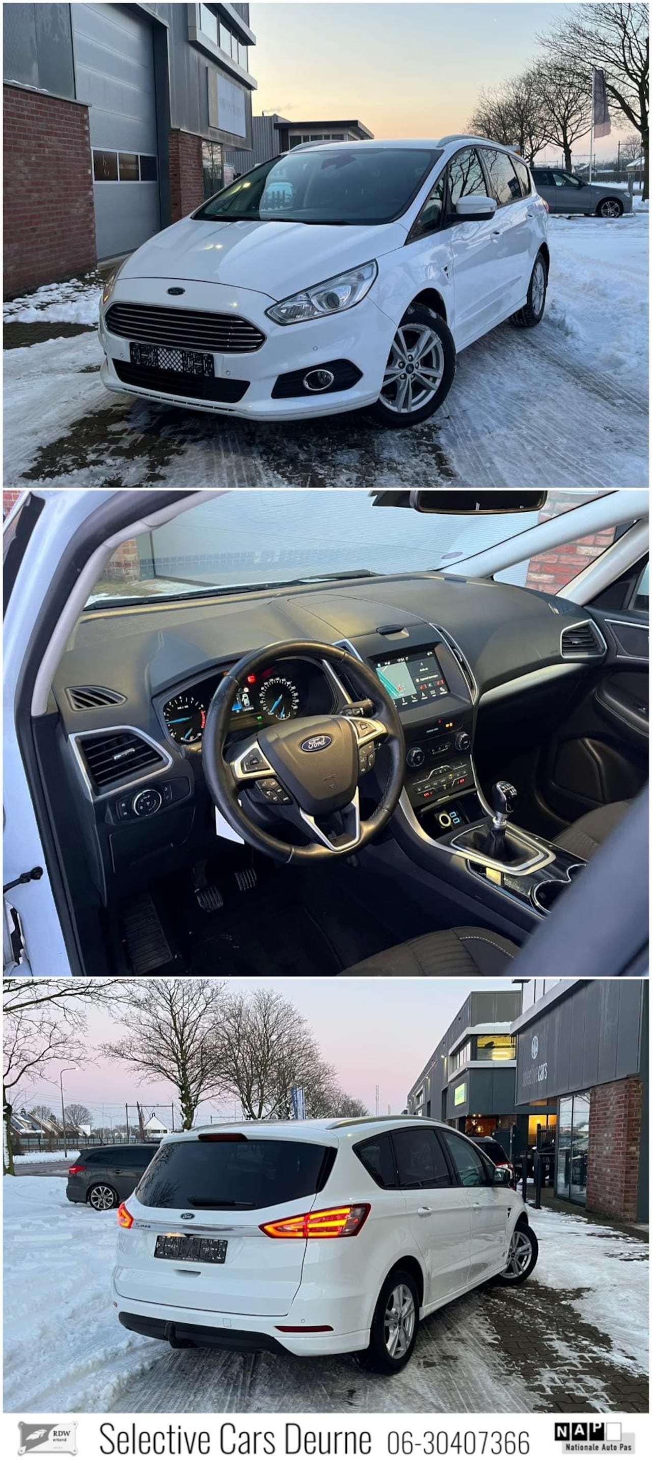 Ford S-Max - 1.5 Ecoboost, 7 persoons, Frost White, Trekhaak, Camera, Dealer-OH, Nieuwe Motor! - AutoWereld.nl