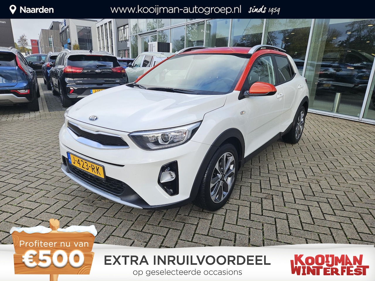 Kia Stonic - 1.0 T-GDi Sports Edition LM velgen, airco, acteruitrij camera, uniek interieur, nieuw gele - AutoWereld.nl