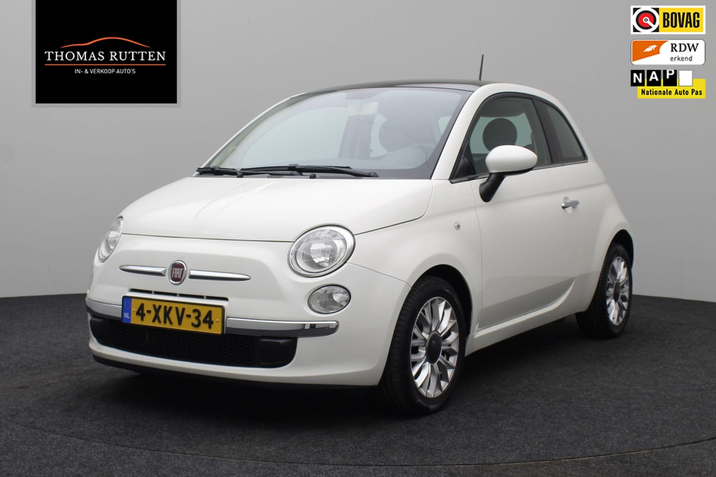 Fiat 500 - 0.9 TwinAir Turbo Lounge 2014 | Panoramadak | Airco | Lichtmetalen Velgen | Stuurwiel Bedi - AutoWereld.nl