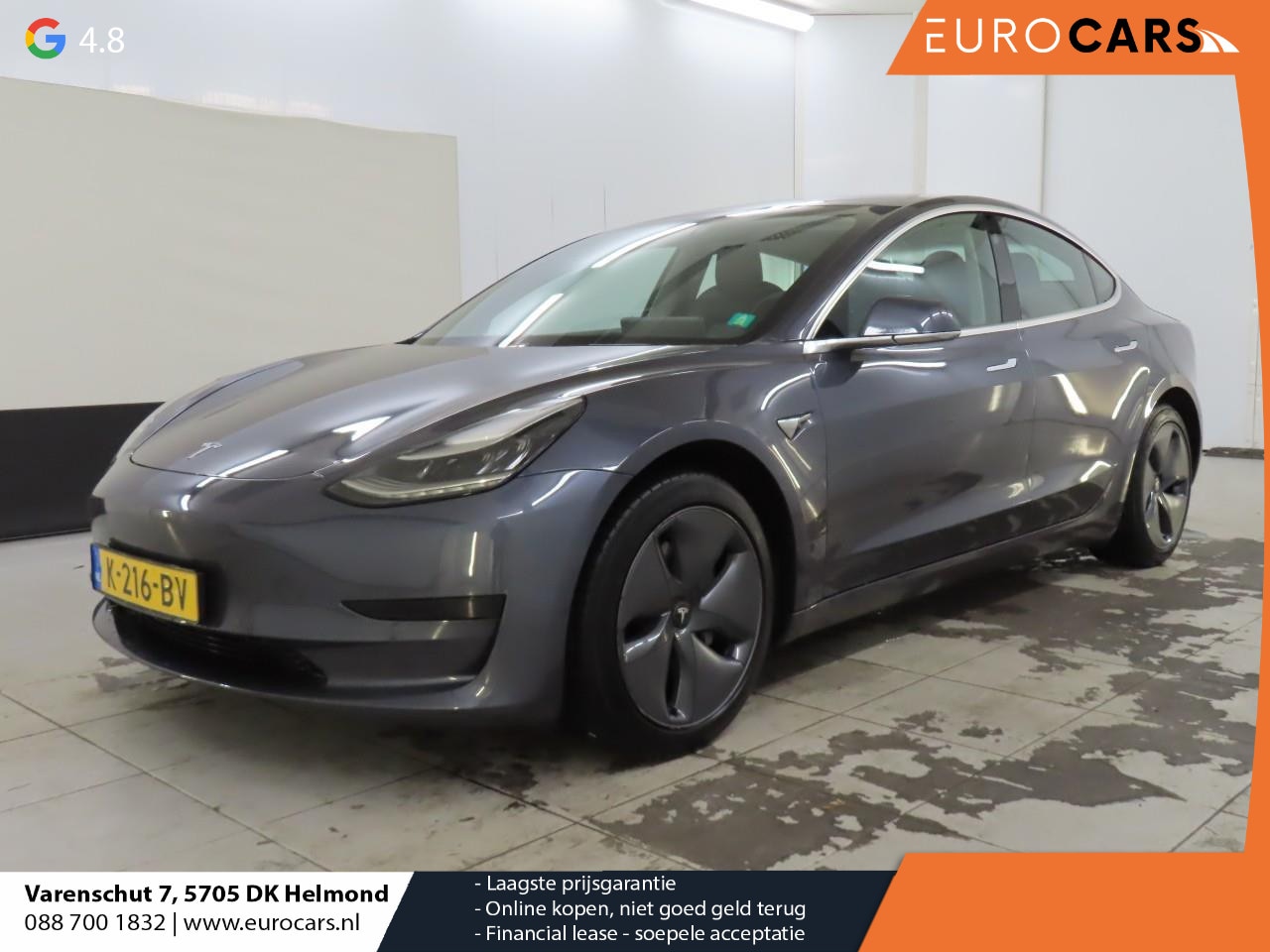 Tesla Model 3 - Standard RWD Plus 60 kWh SOH 93% Airco ECC Navi PDC VA + Camera Adaptive Cruise Leder Pano - AutoWereld.nl