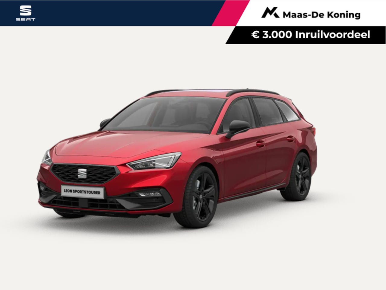 SEAT Leon Sportstourer - FR Business 1.5 TSI eHybrid 150 kW / 204 PK Statio | Desire Red | Black Pakket | Dinamica - AutoWereld.nl