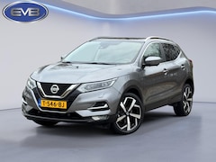 Nissan Qashqai - 1.3 DIG-T 158pk TEKNA + AUTOMAAT, panoramadak, luxe lederen interieur, 360 camera, stoelve